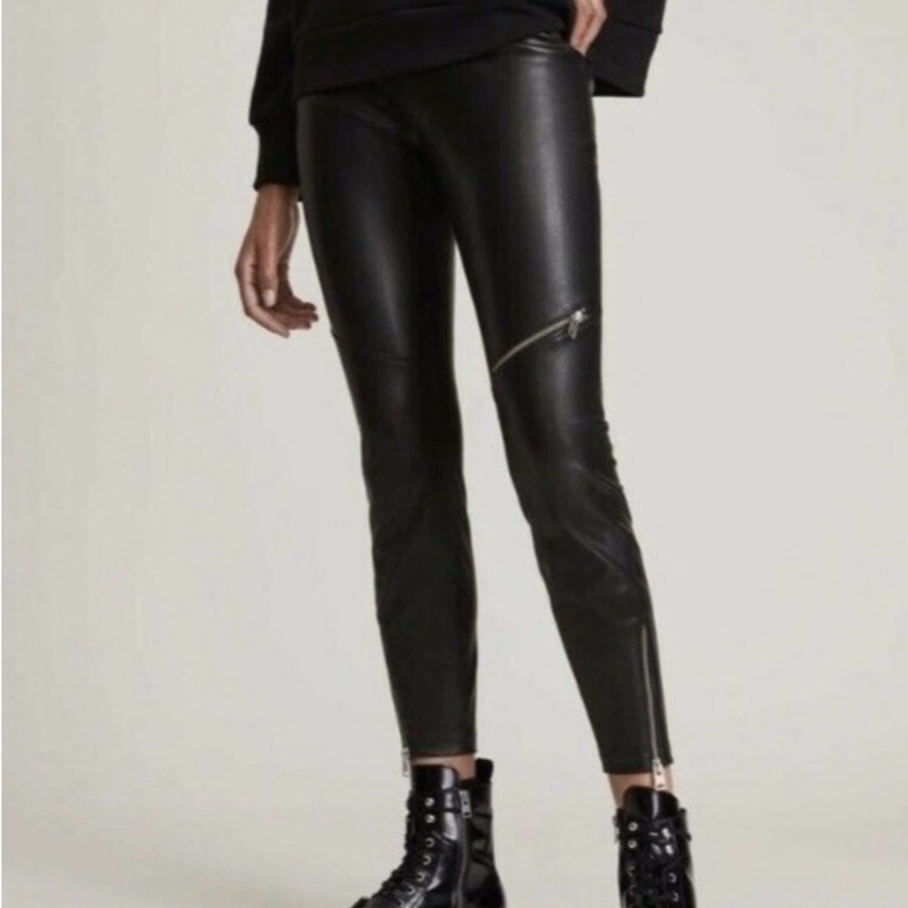 All Saints Kriva women’s faux leather leggings- size 2 - Picture 2 of 10